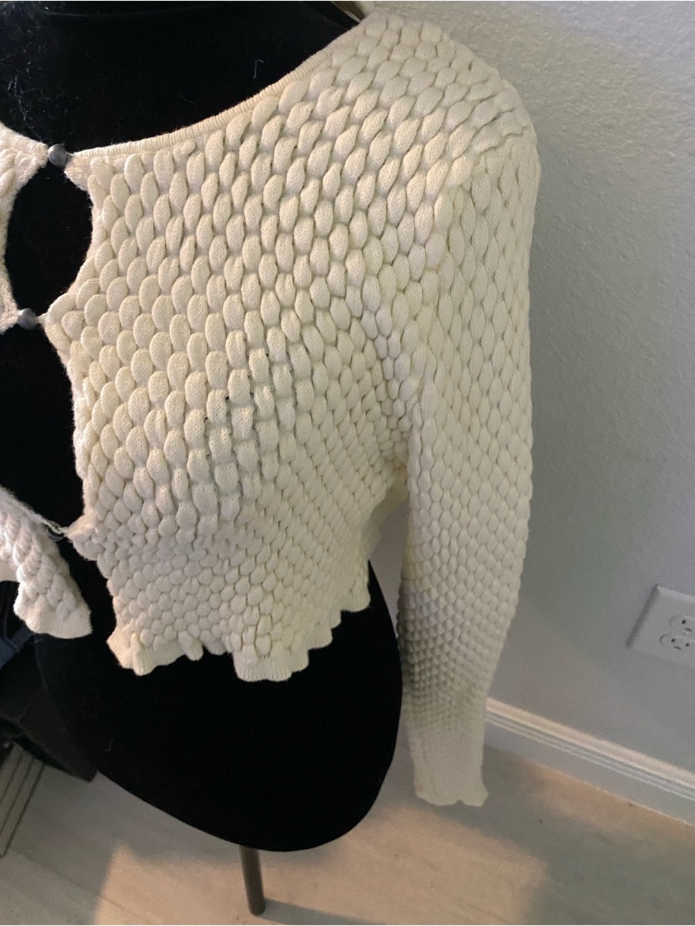 Chelsea & Violet Cream Textured Teddy Jacket